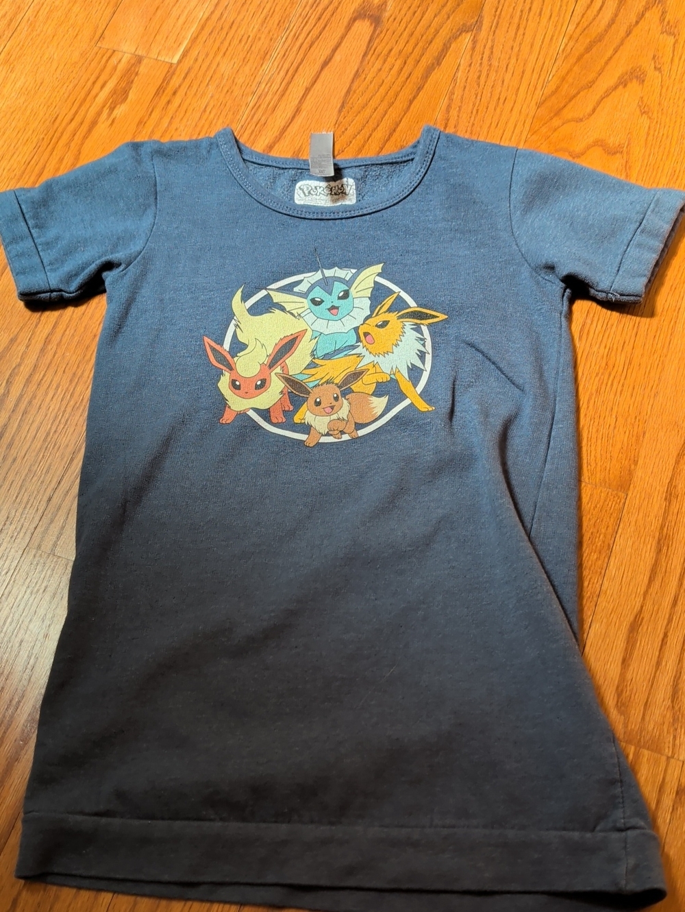 Pokemon Navy Short Sleeve Tee with Eevee & Evolutions Graphic